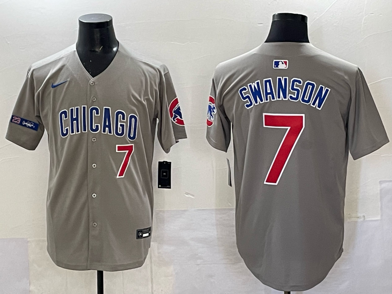 Men Chicago Cubs #7 Swanson grey Nike MLB 2025 jersey 006->chicago cubs->MLB Jersey